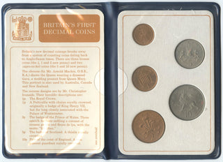 1968 - 1971 Britain's First Decimal 5-Coin Set - Uncirculated - DN544