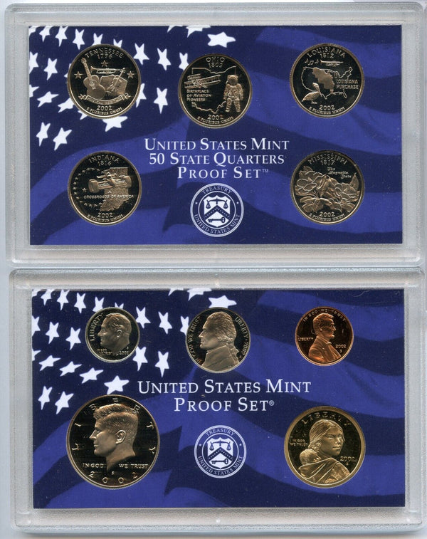 2002 United States Proof Set 10 Coins U.S. Mint San Francisco State Quarters