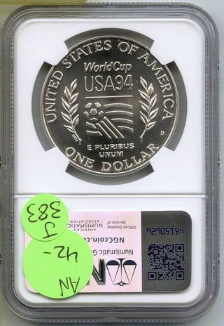 1994-D World Cup Soccer Silver Dollar NGC MS69 Commemorative Coin - Denver J383