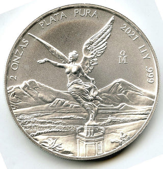 2021 Mexico Libertad 2 oz Onzas 999 Silver Plata Pura Mexican Bullion Coin H532