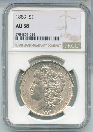 1889-P Morgan Silver Dollar NGC AU 58 Philadelphia Mint - SS551