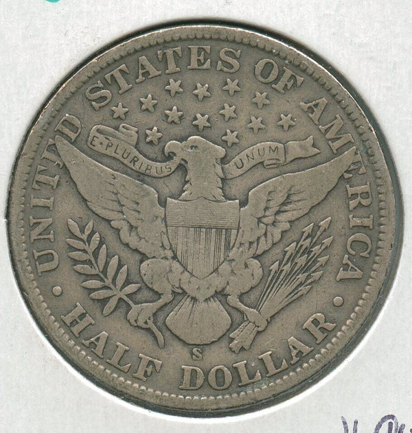 1910-S Silver Barber Half Dollar 50c San Francisco Mint  - SS803