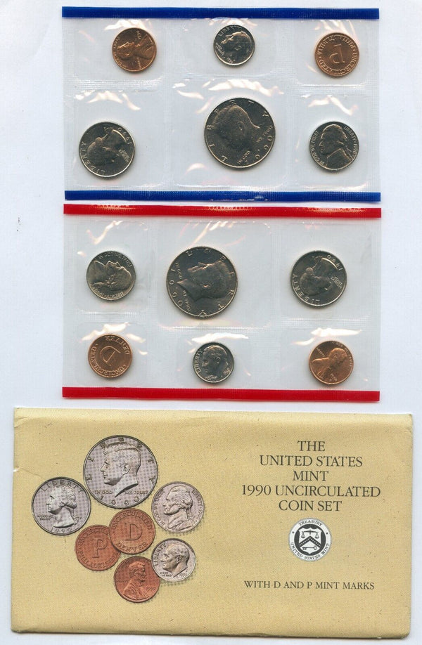 1990 US Uncirculated Mint Set 10 Coin United States Philadelphia Denver P & D