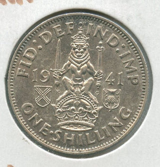 1941 Great Britain One Shilling Silver Coin - King George VI - SS62