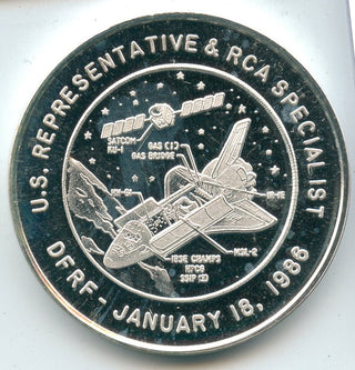 1986 Nasa 61C Columbia Space Shuttle 999 Silver 1 oz Art Medal Round - SR252