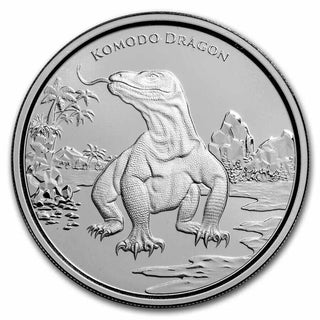 2022 Tokelau 1 oz 999 Silver 2 Dollar Komodo Dragon Queen Elizabeth II - SR367