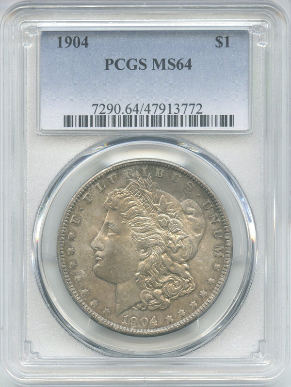 1904 Morgan Silver Dollar PCGS MS64 Certified - Philadelphia Mint - DN231