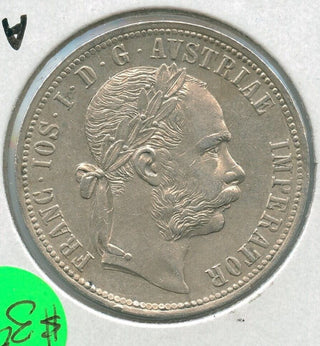 1888 Austria Silver One Florin Coin Franz Joseph I - SR842