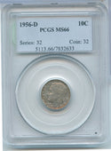 1956-D Roosevelt Silver Dime 10C PCGS MS66 Denver Mint - SR79