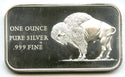 American Bison Buffalo 999 Silver 1 oz Art Bar Ingot Medal Bicentennial - K331