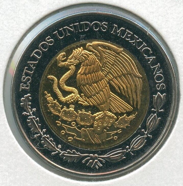 1995 Mexico Proof 2 Pesos Coin Moneda Bimetallic -SS655