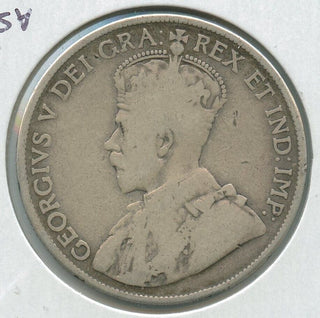 1919-C Canada New Foundland Silver 50 Cents Coin Edward VII - SR113