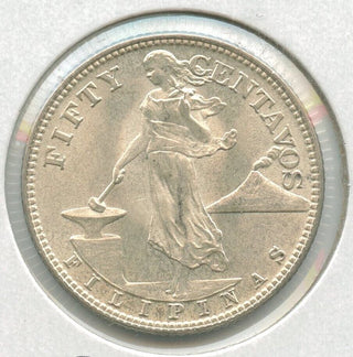 1944-S  Philippines .7500 Silver Coin 50 Centavos - SS75