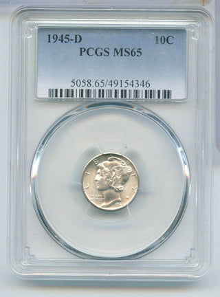 1945-D Silver Mercury Dime 10c PCGS MS65 Denver Mint - SR981