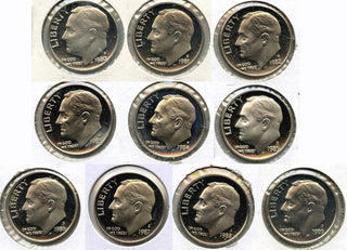1980 - 1989-S Roosevelt Proof Dimes - Run of (10) Coins Lot Set - H486