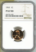 1963 Lincoln Proof Cent Penny NGC PF67 RD Certified - Philadelphia Mint - J490