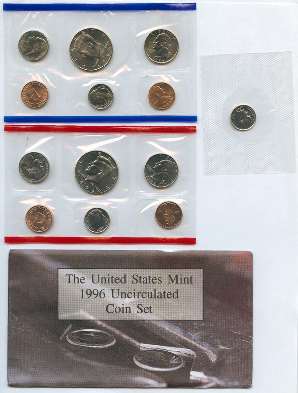 1996 US Uncirculated Mint Set 11 Coin United States Philadelphia Denver W Dime