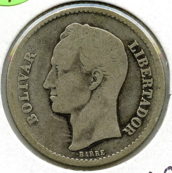 1929 Venezuela Silver Coin Bolivar Libertador - K212