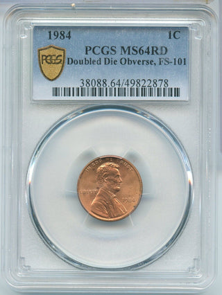 1984-P Lincoln Memorial Cent FS-101 PCGS MS64RD DDO Philadelphia Mint - SS480