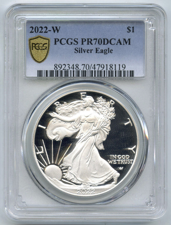 2022-W Burnished Silver Eagle 1 oz PCGS PR 70 DCAM - West Point Mint - J511