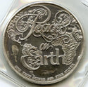 1992 Merry Christmas Santa Peace on Earth 999 Silver 1 oz Medal Round - K119