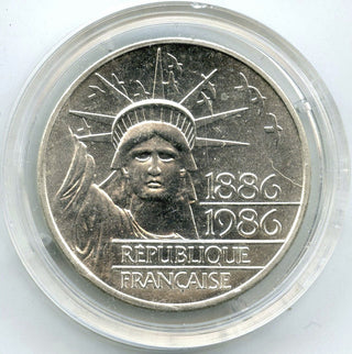 1986 France 100 Francs Statue of Liberty Silver Coin - B558