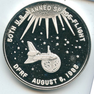 1985 Nasa 51F Challenger Space Shuttle Lab 999 Silver 1 oz Art Medal Round-SR254