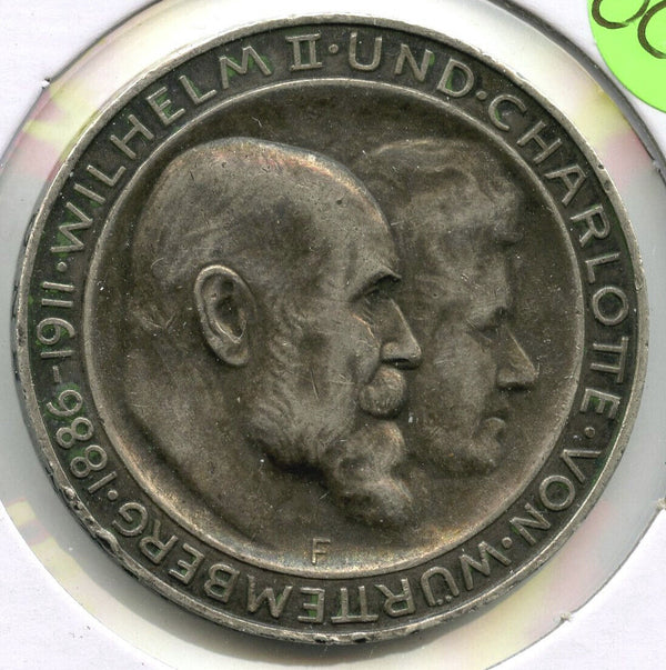 1911 Germany Wurttemberg 3 Drei Mark Coin - Deutsches Reich - J802