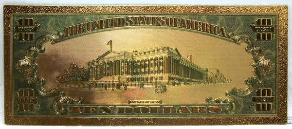 1928 $10 Certificate Novelty 24K Gold-Plated Foil Note Bill 6