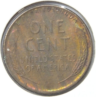 1957-D Lincoln Wheat Cent Penny - Toning Toned - Denver Mint - J571