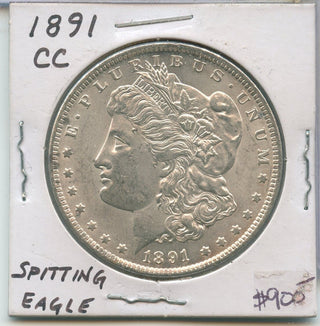 1891-CC Spitting Eagle  Morgan Silver Dollar $1 Carson City Mint - SS849