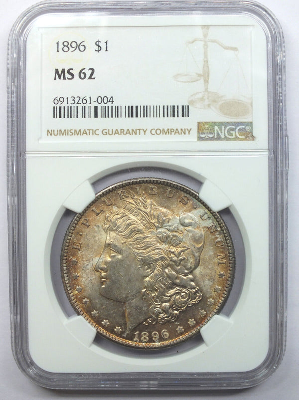 1896 Morgan Silver Dollar NGC MS62 Certified Toning Toned - Philadelphia - K343