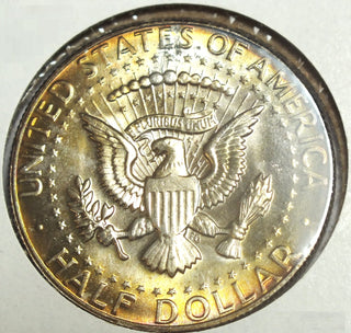 1969 Kennedy Silver Half Dollar - Toning Toned - Philadelphia Mint - CA212