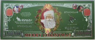 Merry Christmas Million Dollar $1000000 Note Santa Claus Stocking Stuffer GFN71