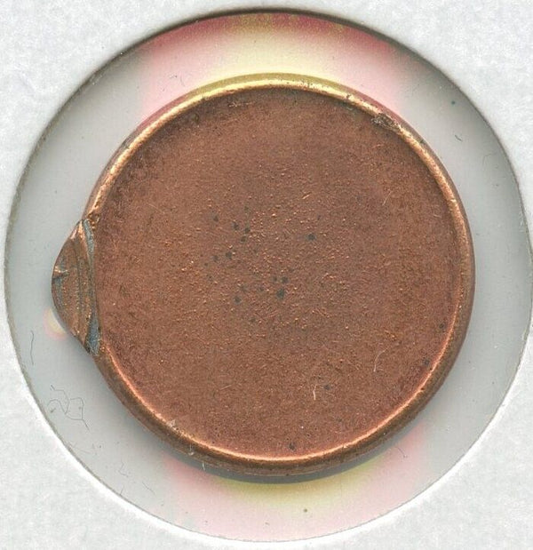 Lincoln Memorial Penny 1c No Date Off Center Blank Planchet Error Coin - SR751