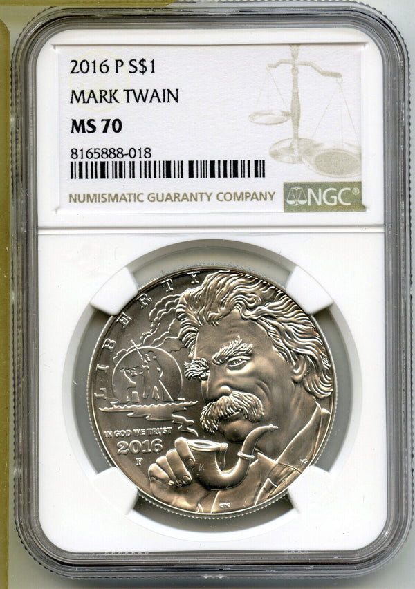 2016-P Mark Twain Silver Dollar NGC MS 70 Commemorative Coin Philadelphia J348