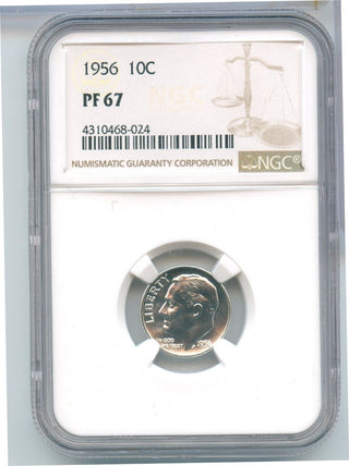 1956-P Proof Silver Roosevelt Dime 10c NGC PF67 Philadelphia Mint - SR989