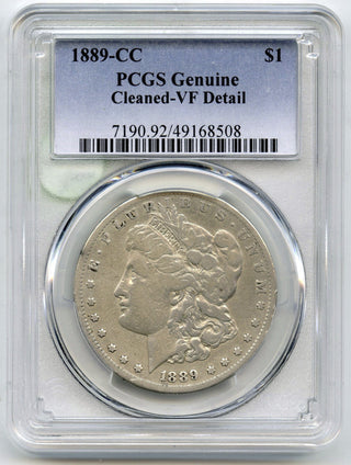 1889-CC Morgan Silver Dollar PCGS Genuine Cleaned VF Detail Carson City - H557