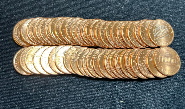 1993-D Unc Lincoln Memorial One Cent Penny Roll Uncirculated 50 Coins - SS469