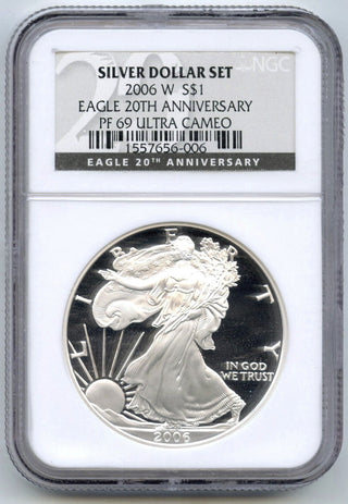 2006-W American Eagle Proof Silver Dollar NGC PF69 Ultra Cameo 20th Ann. H740