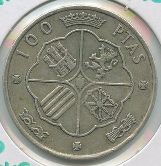 1966 Spain 100 Pesetas Silver Coin Franco - SR85