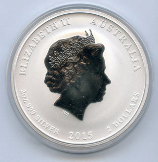 2015 Australia Year of the Goat 2 oz 999 Silver $2 Coin BU Lunar - JK644