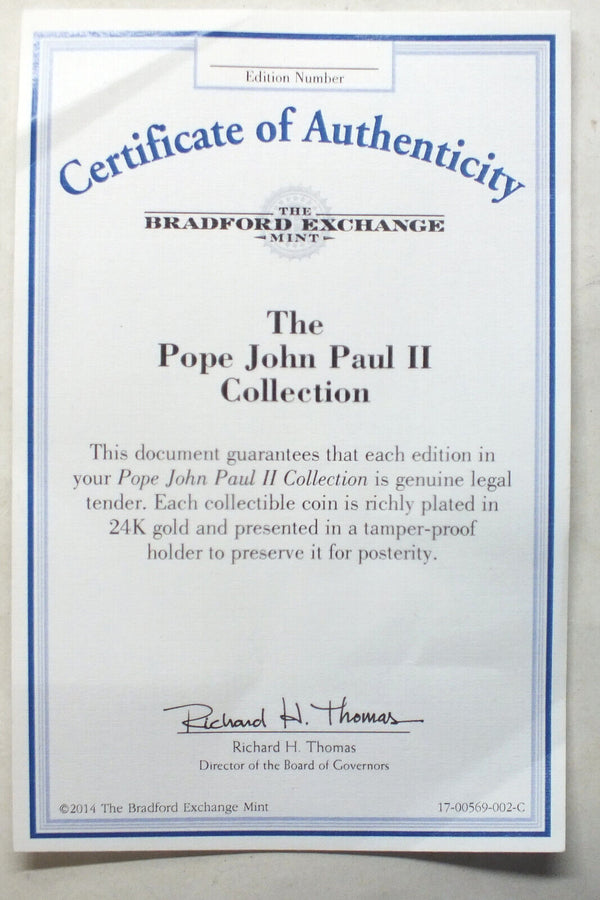 2014 Pope John Paul II Cook Islands 24k Gold-plated Coin Collection Set - J740