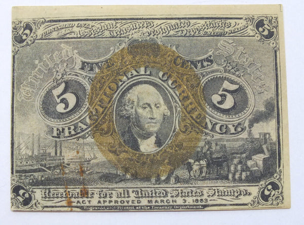 Five Cents Fractional Currency - United States Note - J963