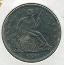 1861-P Silver Seated Liberty Half Dollar 50c Philadelphia Mint - SS733