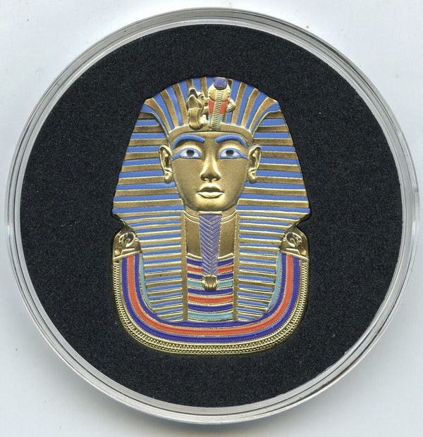 King Tutankhamun 1922 - 2022 Ghana 2 Cedis Gold-Plated Coin Egypt Tomb - J900