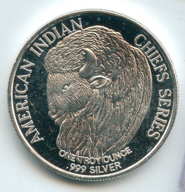 Black Hawk 999 Silver 1 oz Art Medal Round  American Indian Chief Series -SR247