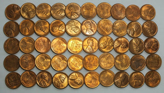 1947-S Lincoln Wheat Cent Pennies Coin Roll Penny Lot Set - Uncirculated - LG292