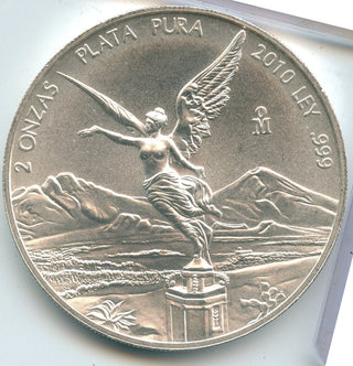 2010 Mexico Libertad 2 oz Onzas 999 Silver Plata Pura Mexican Bullion Coin SR779