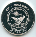 1985 Nasa 51F Challenger Space Shuttle Lab 999 Silver 1 oz Art Medal Round-SR254